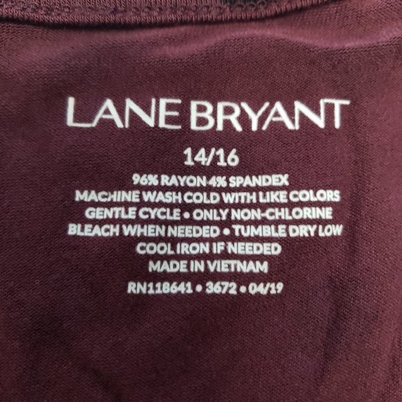 Lane Bryant Top Blouse Polka Dot Soft Comfort Tie Accent Stretchy 14/16 Casual - Picture 6 of 8